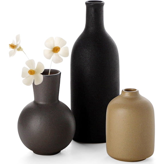 Ceramic Vase, Flower Vases Set of 3 Living Room Decor, Farmhouse Decor ...