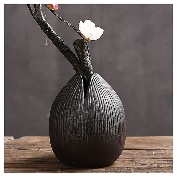 Ceramic Vase Handmade Stoneware Vase Retro Japanese Zen Style Decorative Simple Tea Ceremony Flower Arrangement for Home Decor, Table Display Home Decoration Living Room
