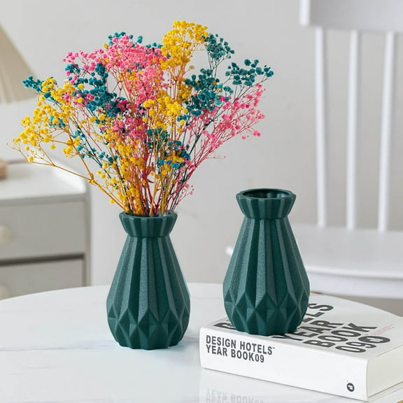 Ceramic Vase for Living Room Décor | Frosted Vertical Texture | Modern Glazed Decorative Vase | Durable Centerpiece for Hydroponic Plants | 15.2 x 9.8cm | Elegant Display Accent