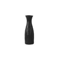 thumbnail image 1 of Ceramic Round Vase with Trumpet Lips and Embossed Hexagonal Pattern Design Body Matte Finish Black, 1 of 2