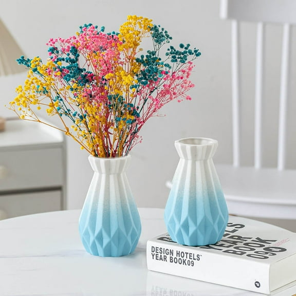 Ceramic Vase with Plastic Insert for Plant Hydroponics, Modern Living Room Decor Vase for Tabletop Display, Christmas Gift for Her, Home Decoration Centerpiece for Mantel Or Entryway Floral Akmoler