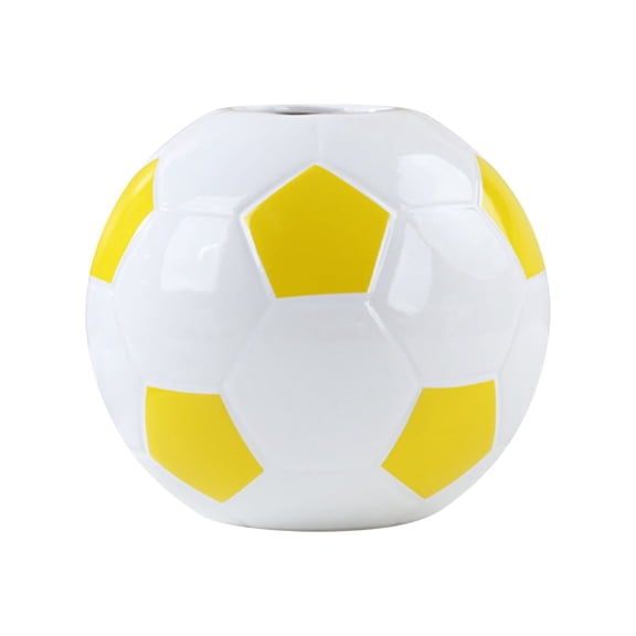 Ceramic Vase, Sports Themed Football Design Vase for Dried & Fresh Flowers, Multi-Use Desk Decor Pen Holder, Fan Gift and Home Office Decoration