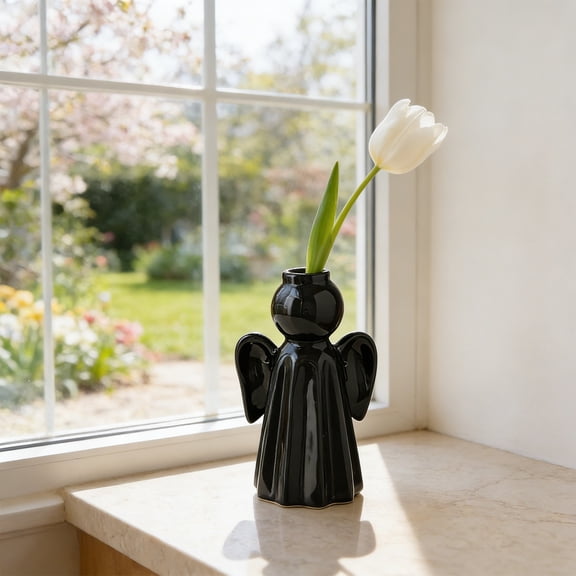 Ceramic Vase for Flower Arrangement, Home Decor Plain Vase, Indoor Art Decoration
