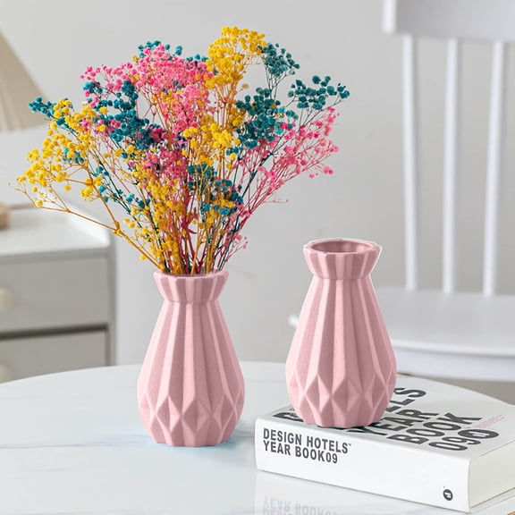 Ceramic Vase for Living Room Decoration Hydroponic Home Decor Frosted Vertical Textured Centerpiece