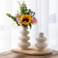 thumbnail image 1 of Ceramic Vases - Set of 2, Modern Vase for Dining Room, Living Room, Wedding Dinner Table, Home Decorations Vase,Off White Round Vases, Boho Vase for Decor, 1 of 13