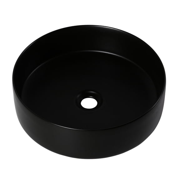 Ceramic Vessel Circular Bathroom Sink | Perfect for Bathroom and Powder Room Design | Stain-resistant and Easy-to-care Material | Flat Bottom for Dust Prevention
