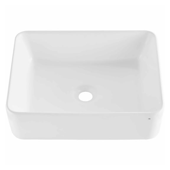 Ceramic Vessel Sink 19x14.7", White Bathroom Vanity Sink, Durable Vitrified Ceramic Bowl, Modern Rectangular Design for Bathroom Renovation