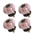 thumbnail image 1 of Ceramic Vintage Knobs Drawer Pumpkin Shaped Pull Handle Cupboard Wardrobe Dresser Door 4pcs Pink, 1 of 7