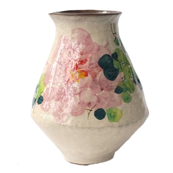 Ceramic Vintage Vases Hand Painted Peony Floral Vase for Home Decor, Living Room,Office