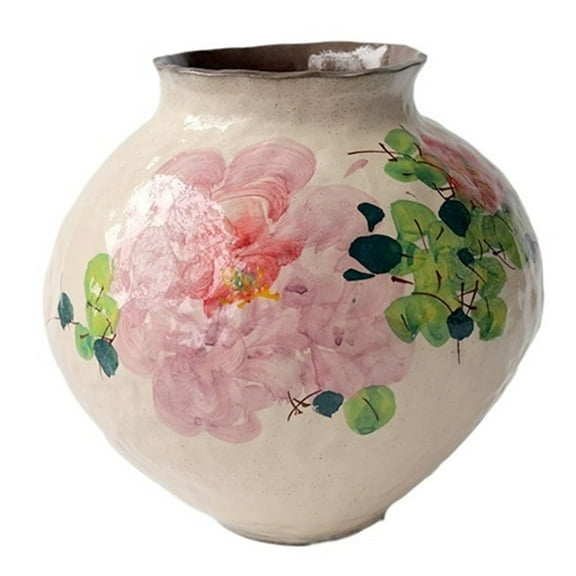 Ceramic Vintage Vases Hand Painted Peony Floral Vase for Home Decor, Living Room,Office
