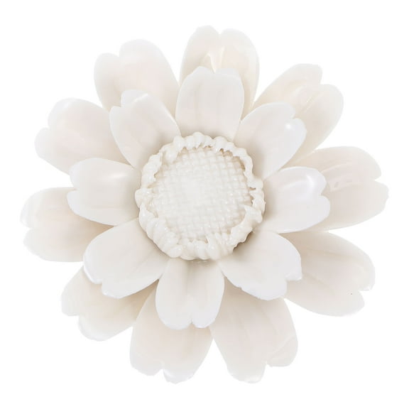 FUEENIRVA White Ceramic Flower Hanging Ornament for Wall Art Home Decor