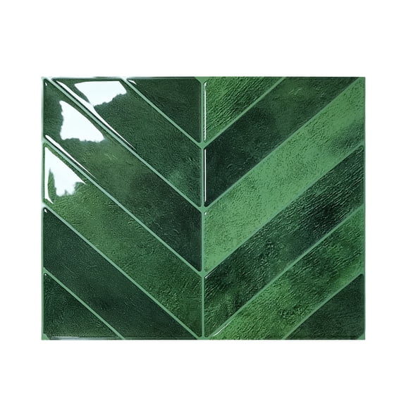 Ceramic Wall Stickers,Alwayspon 1 Sheets 3D Vinyl Wall Tile Stickers Sticker For Kitchen Bathroom Wall 11.4 X 9 Inch Dark Green