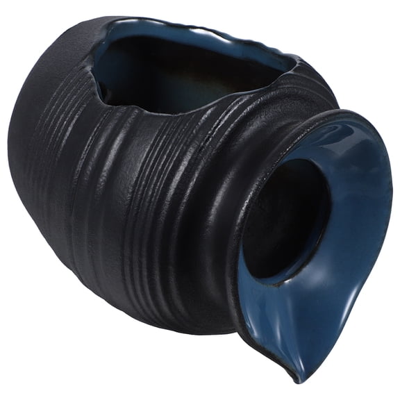 COMPUKAS Fountain Ornaments Ceramic Water Fountain Jar Black 1Pack 5.5x4.5x4.1In