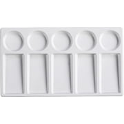 Ceramic Watercolor Paint Palette 10 Wells Porcelain Watercolor Palette Mixing Tray, Rectangular Artist Palette Tray Ceramic Palette for Watercolor, Gouache, Oil Painting
