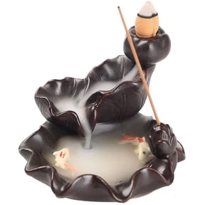 Ceramic Waterfall Backflow Incense Burner for Relaxation, Yoga, Purification, Meditation Gift