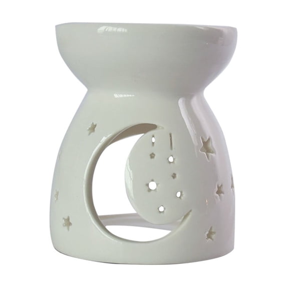Ceramic Wax Melt Warmer, White Tea Light Oil Burner Aroma Diffuser Candle Holder for Home Bedroom Living Room Decor