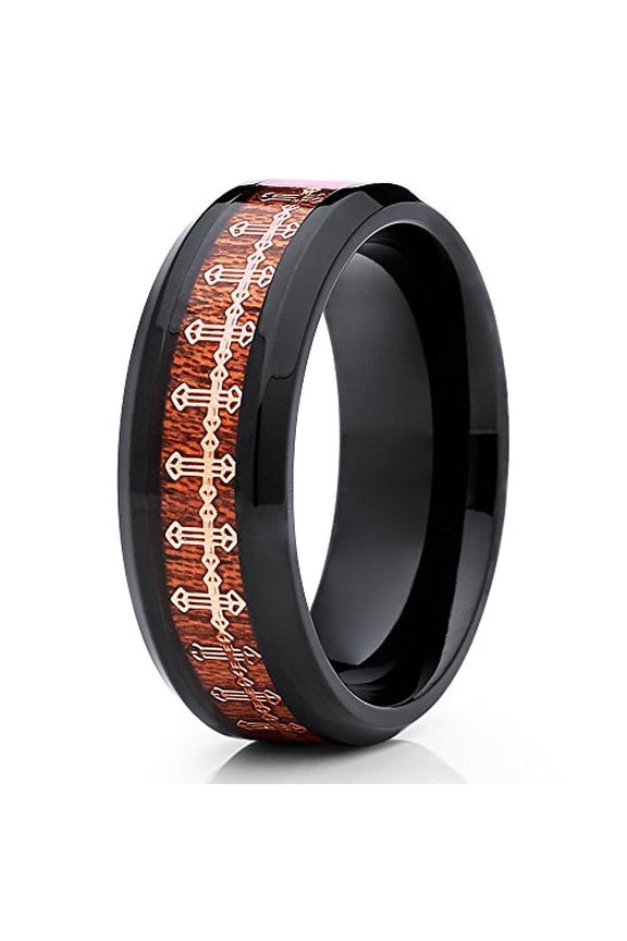 Ceramic Wedding Band Cross Ring Ceramic Wedding Band 8mm Ceramic Ring Religious Men Women Comfort Fit