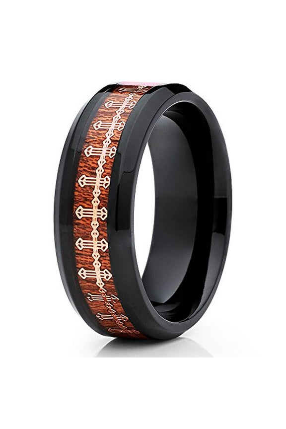 Ceramic Wedding Band Cross Ring Ceramic Wedding Band 8mm Ceramic Ring Religious Men Women Comfort Fit