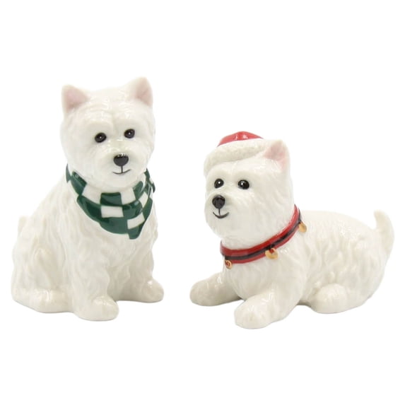 Ceramic West Terrier Salt and Pepper Shaker Set Christmas Gift