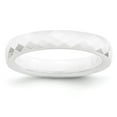 thumbnail image 1 of Ceramic White 4mm Faceted Polished Band Ring - Size 8.5, 1 of 2