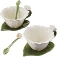 thumbnail image 1 of Ceramic White Daisy Flower Tea Cup and Saucer Set 6 Pieces, 1 of 4