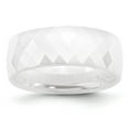 thumbnail image 1 of Ceramic White Faceted 8mm Polished Band Ring - Size 8.5, 1 of 2