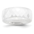 thumbnail image 1 of Ceramic White Faceted 8mm Polished Band, 1 of 7