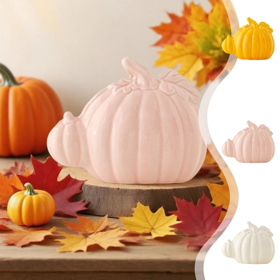 Ceramic White Pumpkin, Minimalist Fall Halloween Decor, Modern Desktop Entryway Ornament, Office Living Room Art, Lazyguy