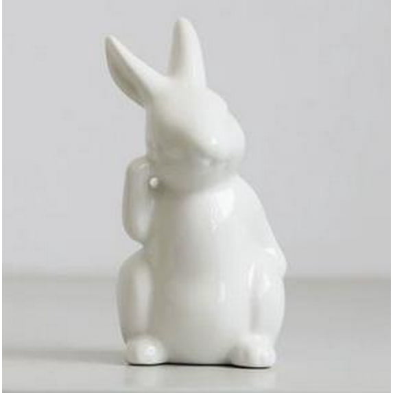 Ceramic White Rabbit - Easter Bunnies Porcelain Modern Art Home Decoration, Weddings Crafts Gift, Easter Bunny Rabbits, Easter Decorations for Home Mothers Day Decorations