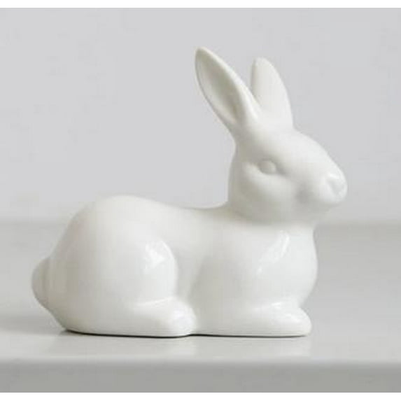 Ceramic White Rabbit - Easter Bunnies Porcelain Modern Art Home Decoration, Weddings Crafts Gift, Easter Bunny Rabbits, Easter Decorations for Home Mothers Day Decorations