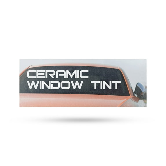 Ceramic Window Tint Vinyl Decal 48 Inch x 18 Inch Weatherproof Heavy-Duty Adhesive Backing | Auto Sun Protection, Professional Installations, Durable Display | Made in USA