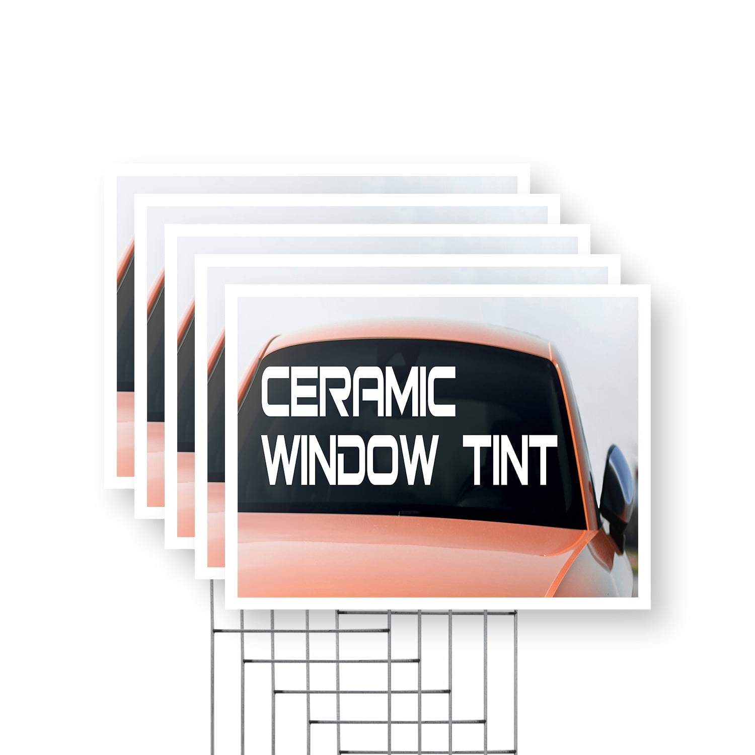 Ceramic Window Tint Yard Sign 5 Pack of 12 Inch x 16 Inch Double Sided ...