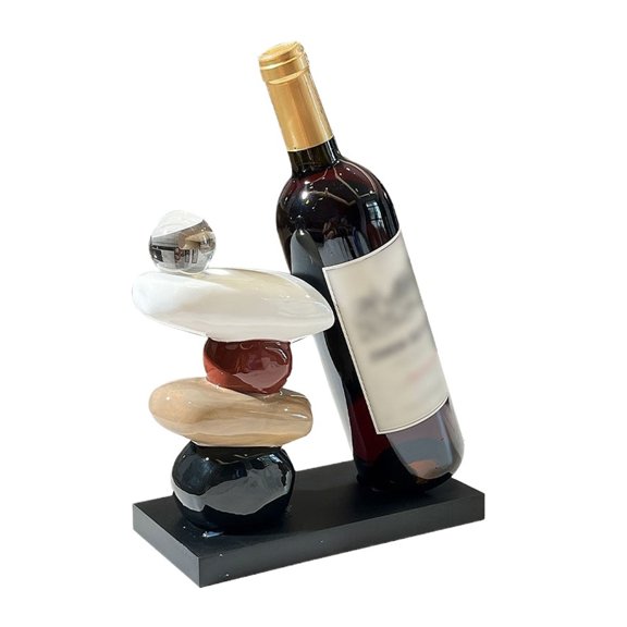 Ceramic Wine Rack Stone-Style Home Decor for Living Room TV Stand
