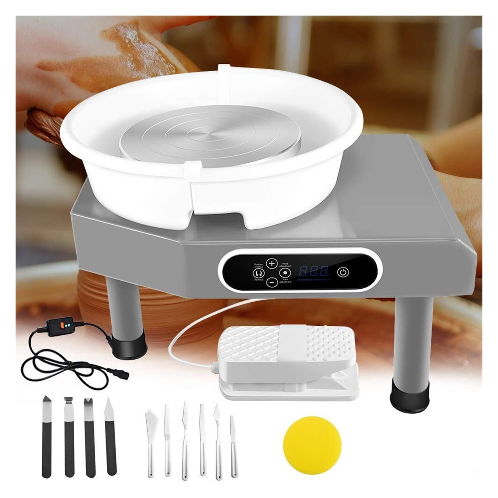 Ceramic Work Clay Technology School Teaching Ceramics 350W Ceramic LCD Electric Wheel, Using Detachable Basins ,Wide Ranging Usage