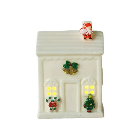 Ceramic Xmas Village Holiday House Figurine For Tabletop Indoor Festive