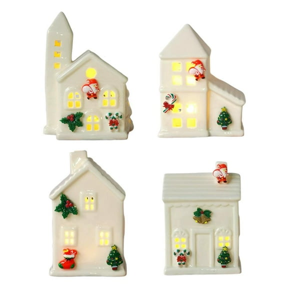 Ceramic Xmas Village Holiday House Figurine For Tabletop Indoor Festive