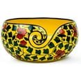 thumbnail image 1 of Nagina International Ceramic Attractively Hand Painted Gorgeous Stoneware Yarn Ball Storage Bowl with Innovative Dispensing Curl | Knitting & Crochet Accessions (Large, Yellow Shrubs), 1 of 5