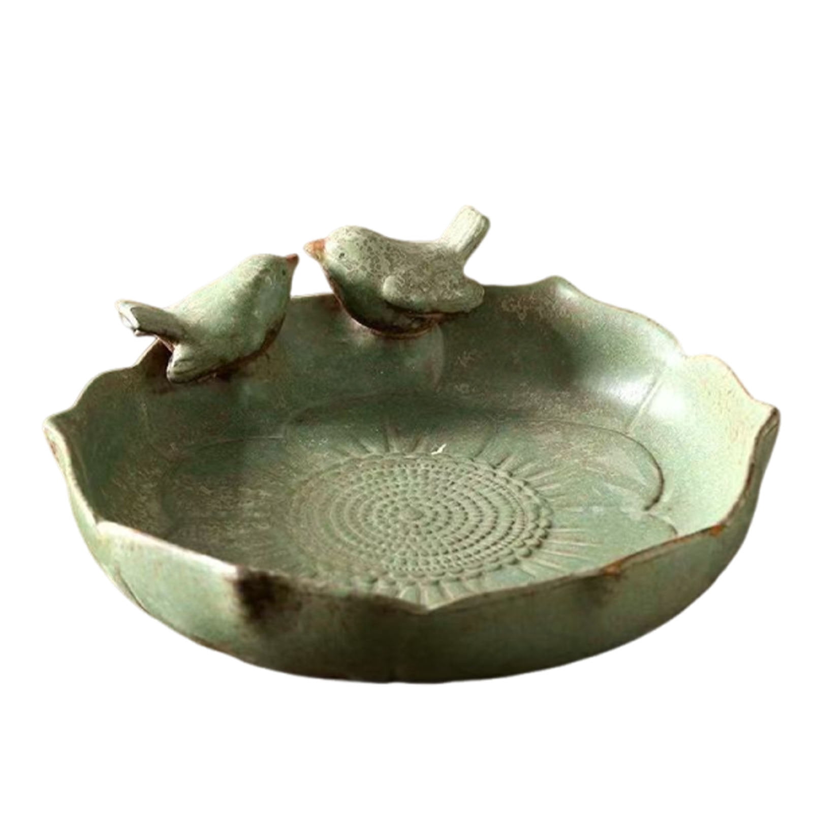 Ceramic bird bath, bird watering container, outdoor bird feeding bowl, bird watering accessory, multifunctional feeding dish, garden decoration for garden and terrace