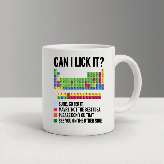 Ceramic coffee mug periodic table C1An I Lick Ihemistry humor cup science teaC1her gift lab nerd funny mug