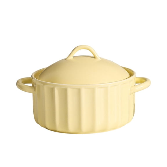 Ceramic pot with lid, soup bowls with handle, instant noodle bowl, large ramen bowl, home decoration, serving tureen, large capacity for kitchen