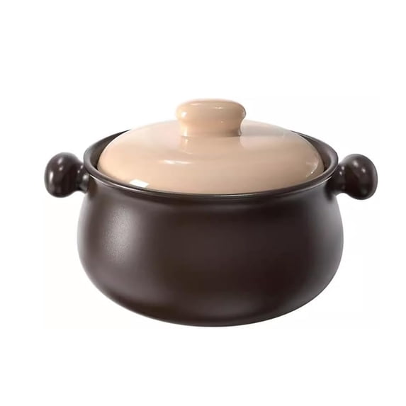 Ceramic slow cooker, stoneware casserole with lid, soup pot for stew, soup, rice