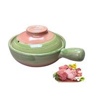 Ceramic soup pot with lid and handle,Japanese style Donabe clay cooking pot, Heat-resistant hot pot, casserole rice cooking pot for families, restaurants or canteens