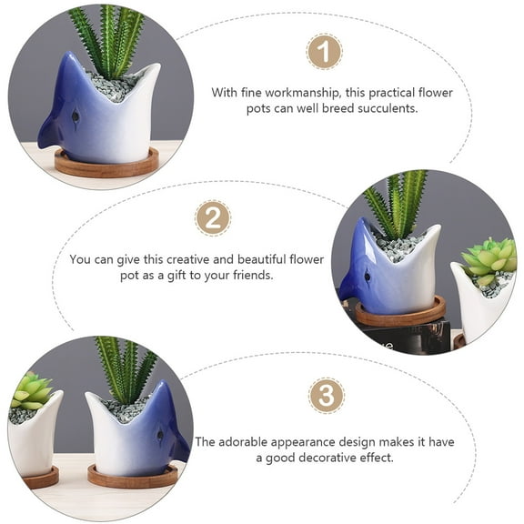 Homoyoyo Ceramic Plant Pot Set of 1, Bonsai Planter Pot for Indoor Outdoor Gardening