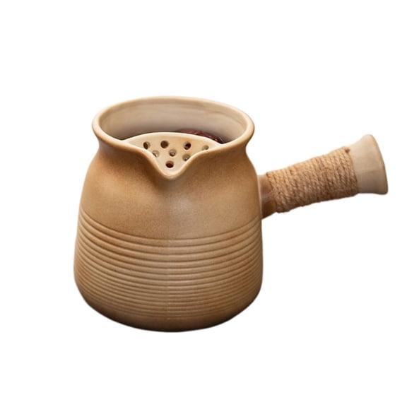Ceramic teapot, ceramic teapot with side handle, roasted milk tea can, loose teapot for grilling, tea maker, for household, outdoor, tea lover teapot