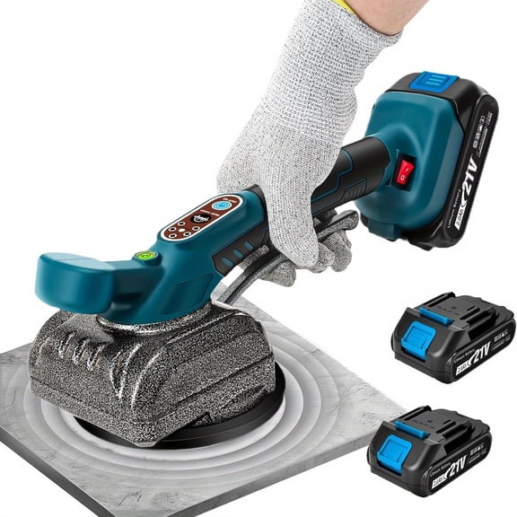 Ceramic tile vibration tool compatible with Makita batteries, two electric one charging cordless handheld ceramic tile vibration leveling machine, and floor brick wall