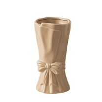 Ceramic vase with bow, home decor aesthetic, creative flower, for living room bedroom wedding table decoration