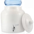 thumbnail image 1 of Ceramic Water Dispenser Crock with 304 Stainless Steel Faucet, Valve and Lid for 3 to 5 Gallon Jugs Porcelain Cooler Home Office Indoor Outdoor Party Use (White), 1 of 4