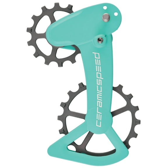 CeramicSpeed OSPW X Pulley Wheel System for SRAM Eagle AXS - Coated Races, Alloy Pulley, Carbon Cage, Turquoise/Silver