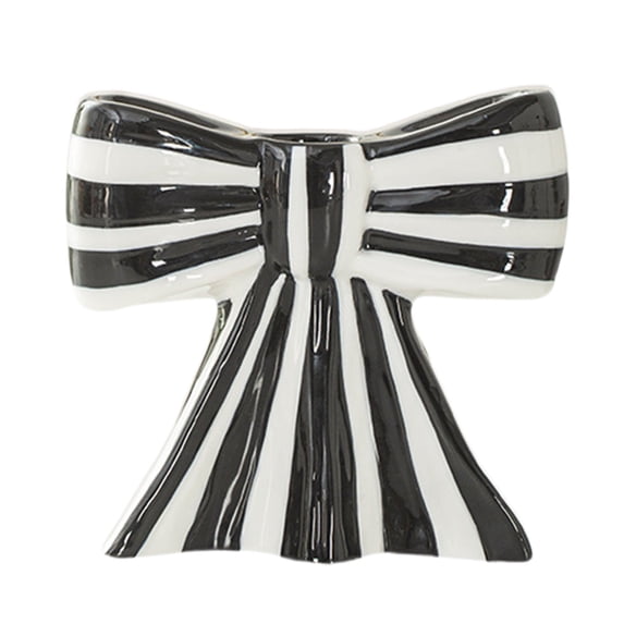 Ceramics Bow Decorative Candle Base, Sturdy Holder for Pillar Candles, Festive Table Centerpiece & Holiday Display