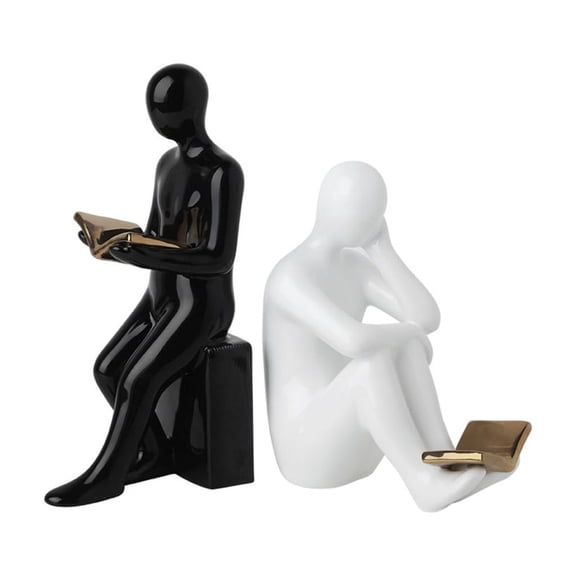 Ceramics Deer Statue Deer Sculptures Moderns Abstract Statue Table Ornament for Home Office Desk Shelf Accents